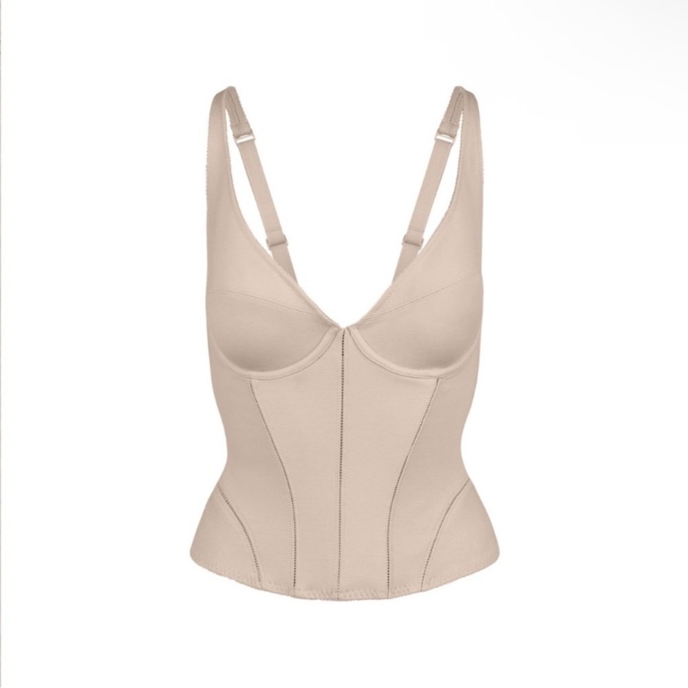 NWT SKIMS Cotton Shapewear Corset Linen M